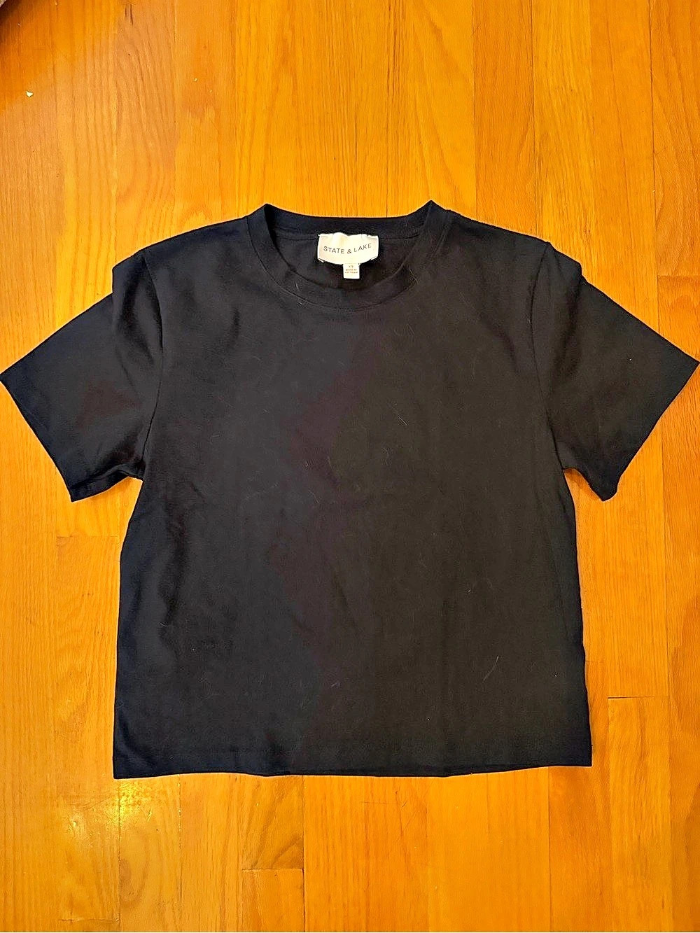 State & Lake Lucy Tee Black Short Sleeve Crewneck Size XS